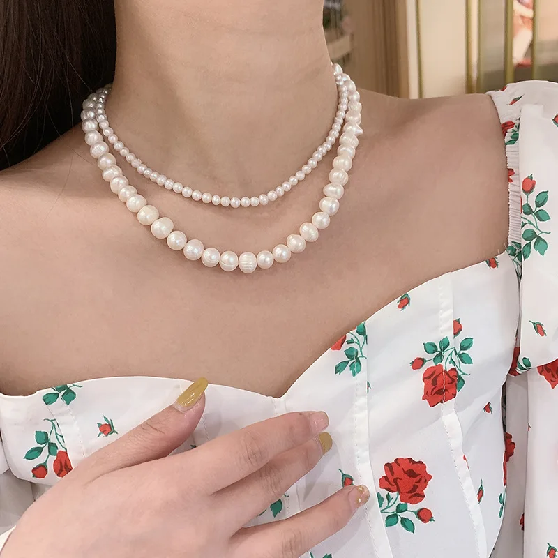

Роскошное ожерелье из пресноводного жемчуга 2022 Новый женский дизайн ретро ожерелье-цепочка аксессуары для воротника