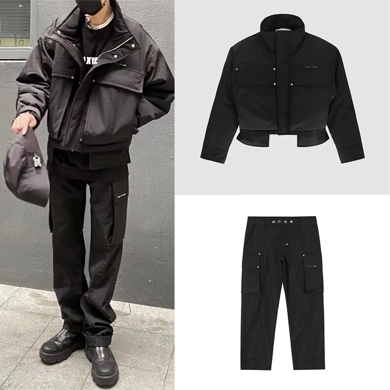 

2022 ALYX 1017 9SM Workwear Pocket Twisted Functional Pants Men's And Women's Casual Black Jacket Set S-L