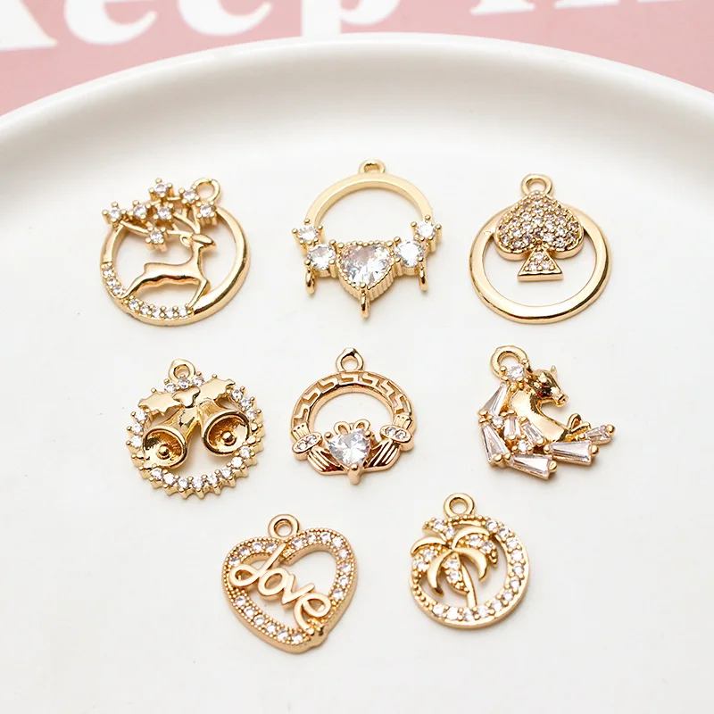 

1 шт. медное позолоченное цветное удержание циркония диск Круглый Кулон Diy браслет серьги ожерелье аксессуары Подвески ручной работы