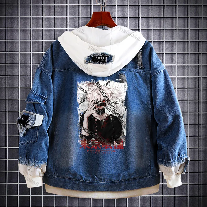 Arima Kisho Токийский Гуль джинсовые куртки аниме Fifures Мужская Уличная одежда с