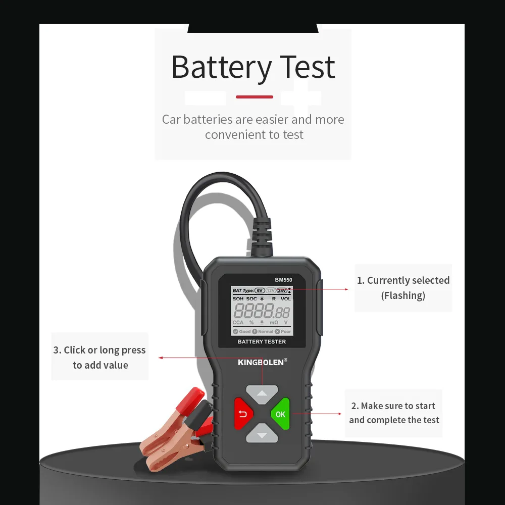 

Automobile, motorcycle, electric vehicle, 6V, 12V, 24V, multi-functional intelligent professional battery test and diagnosis