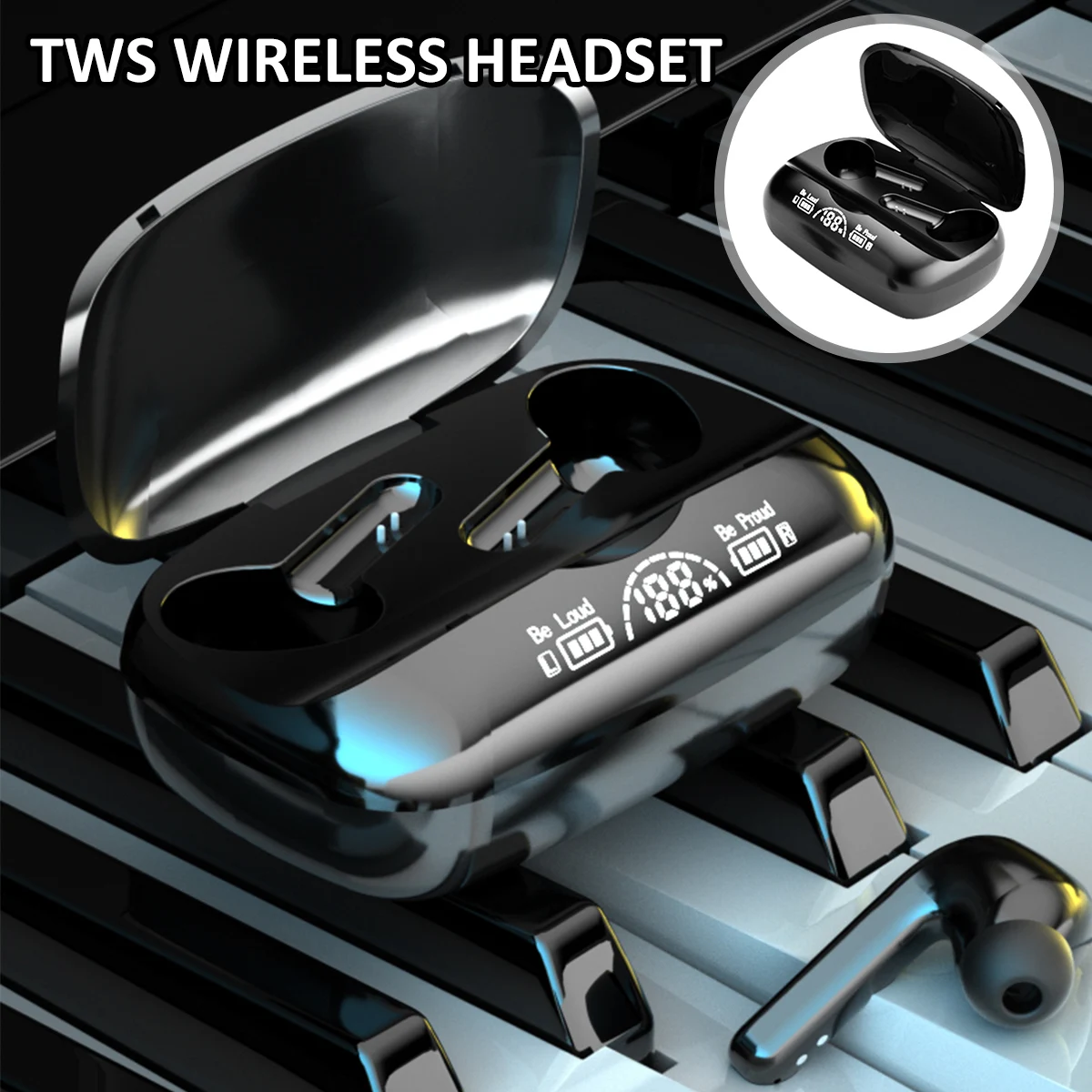 

Беспроводные наушники TWS Bluetooth 5,2 наушники с шумоподавлением микрофоном HiFi стерео звуковая гарнитура с защитой от пота спортивные наушники-...