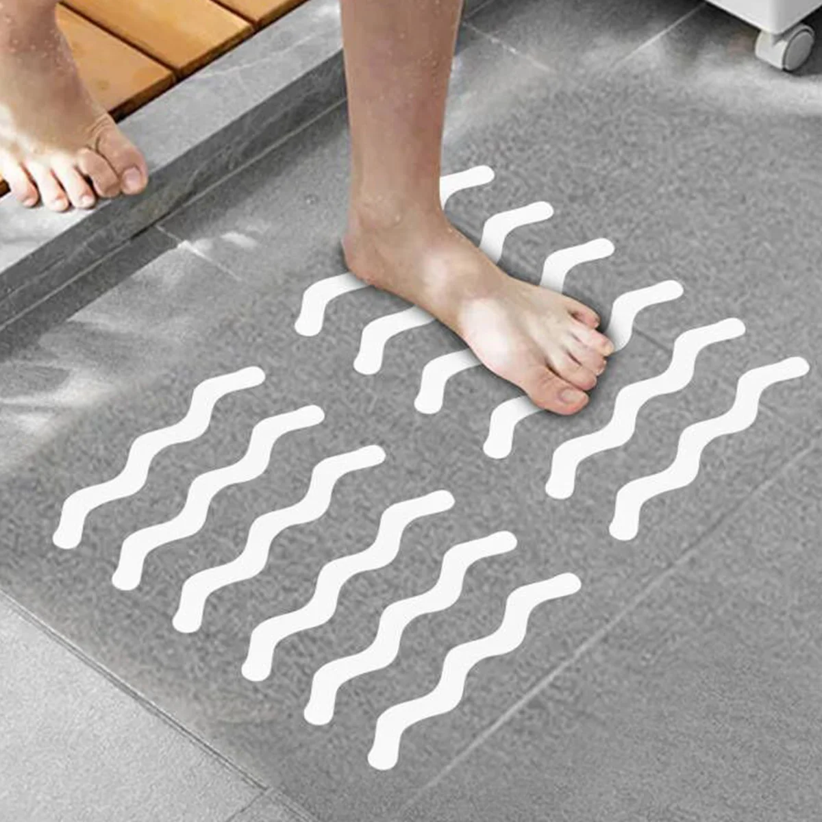 

24pcs Stair Non-slip Sticker Bathtub Sticker Safety Shower Anti-fall Sticker Comes With High-quality Scraper