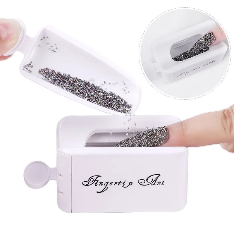 

Nails Art Glitter Powder Sequins Double Layer Manicure Tool Rhinestones Gems Decorations Recycling Box Storage Portable Containe