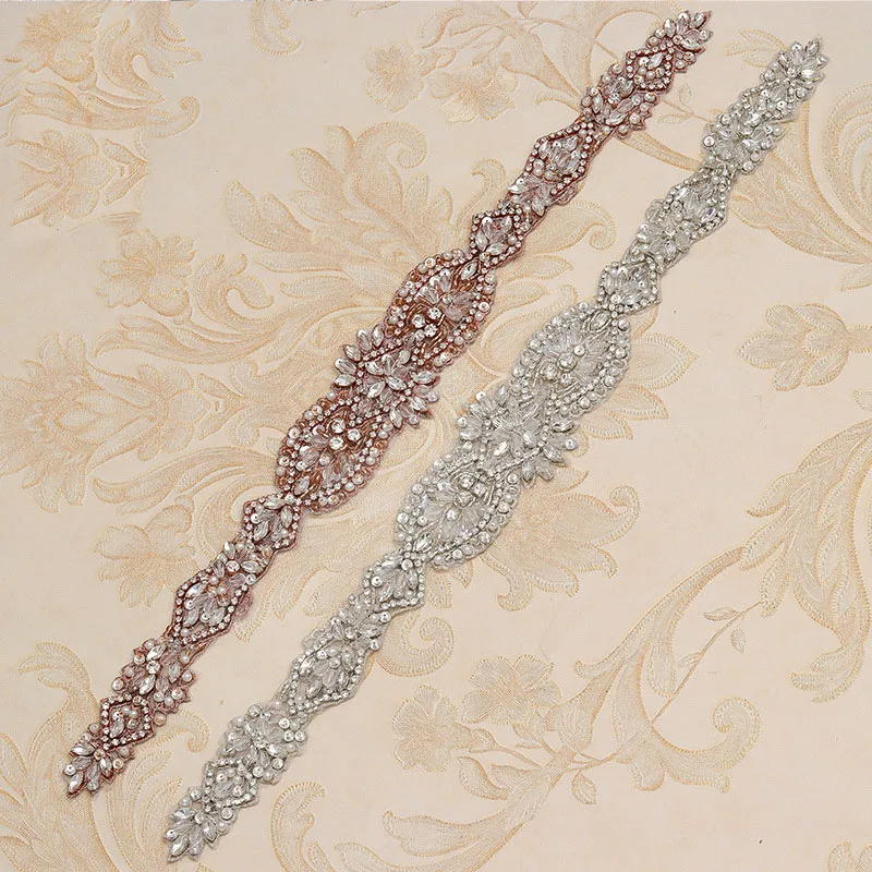 JLZXSY Handmade Wedding Bridal Sash Belt Crystal Pearl Formal Dress Waist | Аксессуары для одежды
