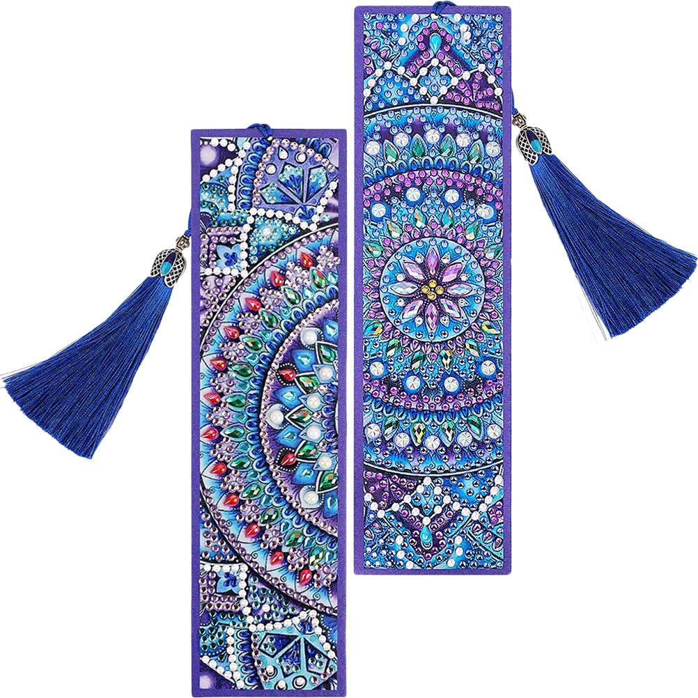 

2pcs Diamond Bookmarks Kit Diamond Bookmarks Making Material DIY Diamond Book Marks Rhinestone Painting Crafts