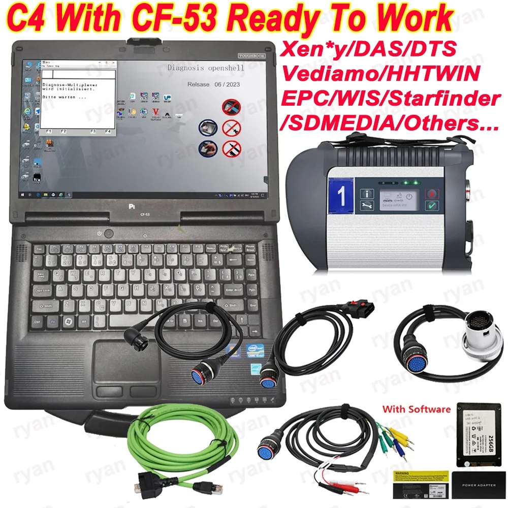 Готовый к работе MB Star C4 с планшетом, установлен SSD 2023,06 DAS Xent DTS, лучшее Sd соединение C4 для грузовика, автомобиля, диагностический инструмент