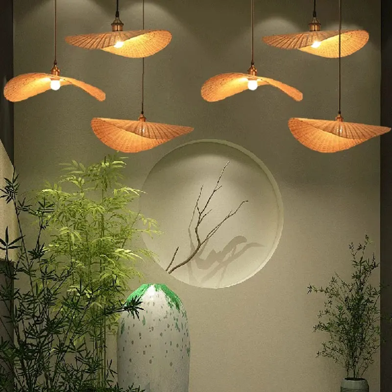 Creative handmake chandelier pentdant lamp clothing living dining room Chinese Japanese lamps bamboo art decor light