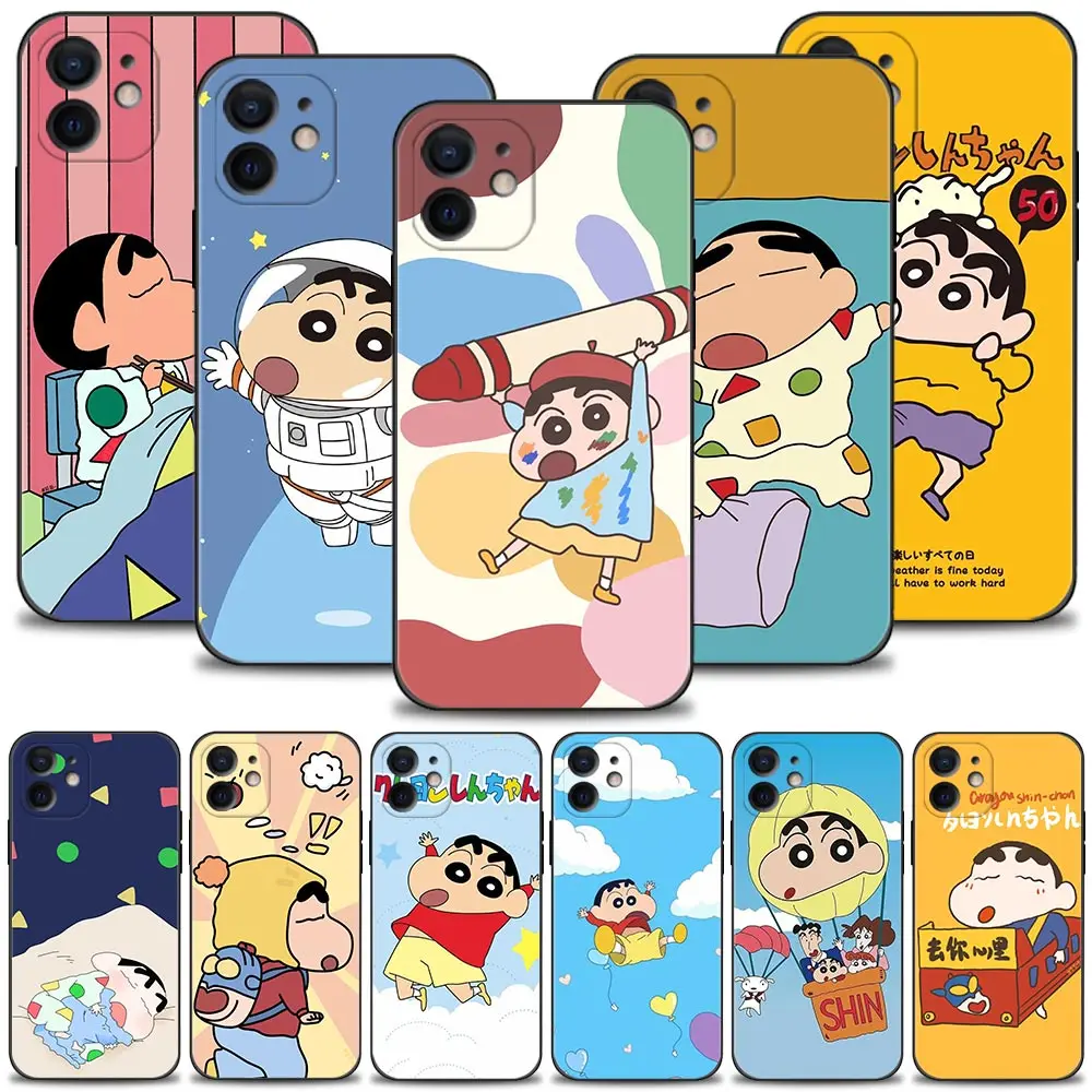 

Cartoon Shinchan For iPhone 13 12 11 Pro Max Phone Case X XR XS Max 13Mini 12Mini 6 6S 7 8 Plus SE(2020) Silicone Cover