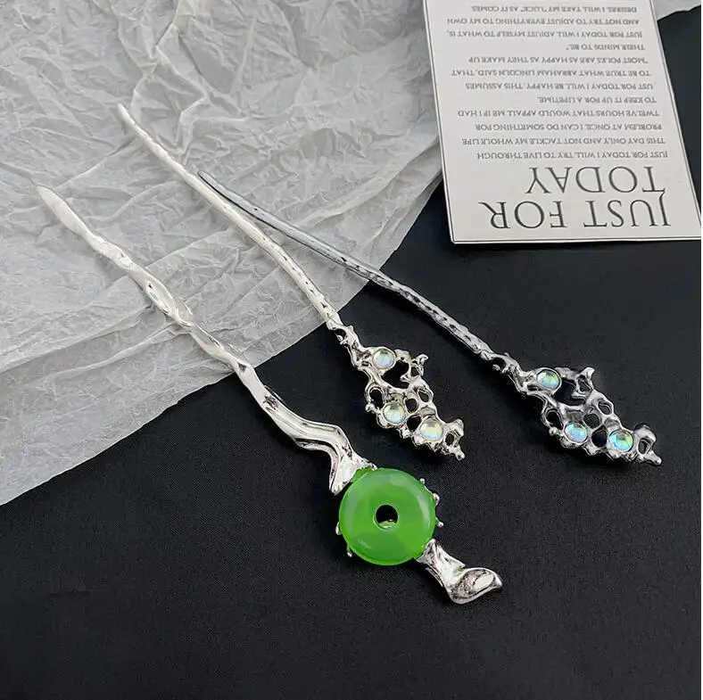 Винтажная металлическая палочка для волос неправильной формы в китайском стиле