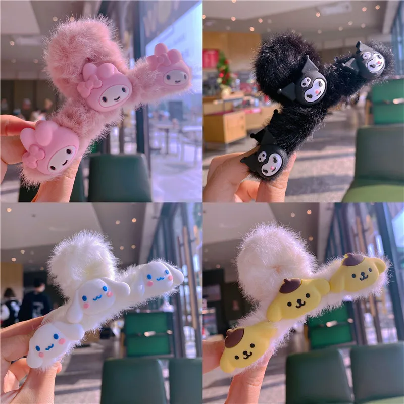 

Grand Big Kuromi Sanrio Anime Hello Kitty Kawaii Towel Head Rope Cinnamoroll Plushie Doll Ladies Hairpin Headwear My Melody