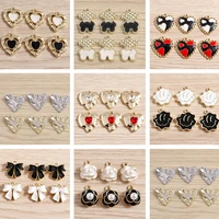5pcs cute crystal love heart star charms for jewelry making women fashion drop earrings pendants necklaces diy crafts supplies