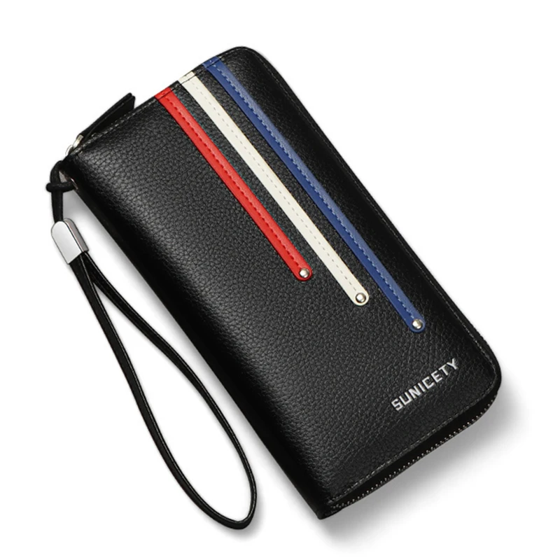 

Кошельки для мужчин, кошелек из искусственной кожи, Классический держатель для карт, женский клатч, высококачественный дизайнерский роскошный длинный кошелек с RFID-защитой