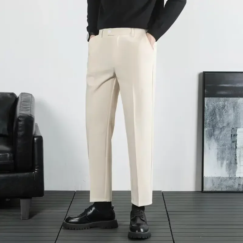 Брюки 2024 темно-синие мужские костюмы на заказ брюки для жениха и ужин вечеринка |