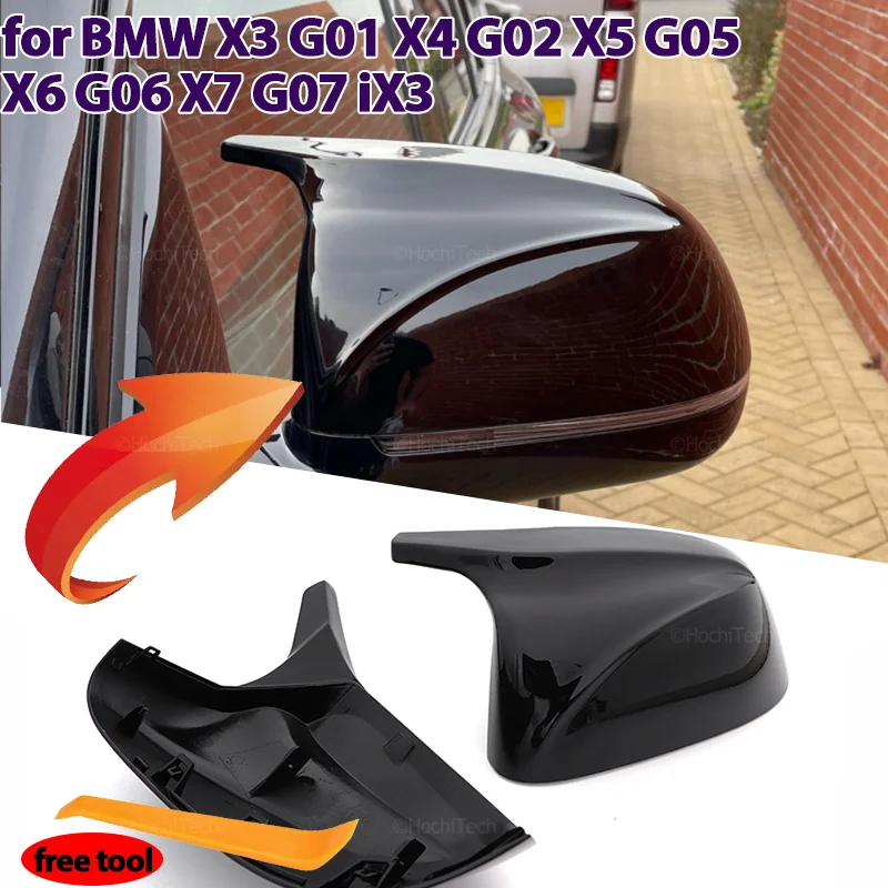 

Carbon Fiber Pattern Black Rearview mirror cover for BMW X3 G01 X4 G02 X5 G05 X7 G07 X6 G06 2018-2023 Side wing overlay