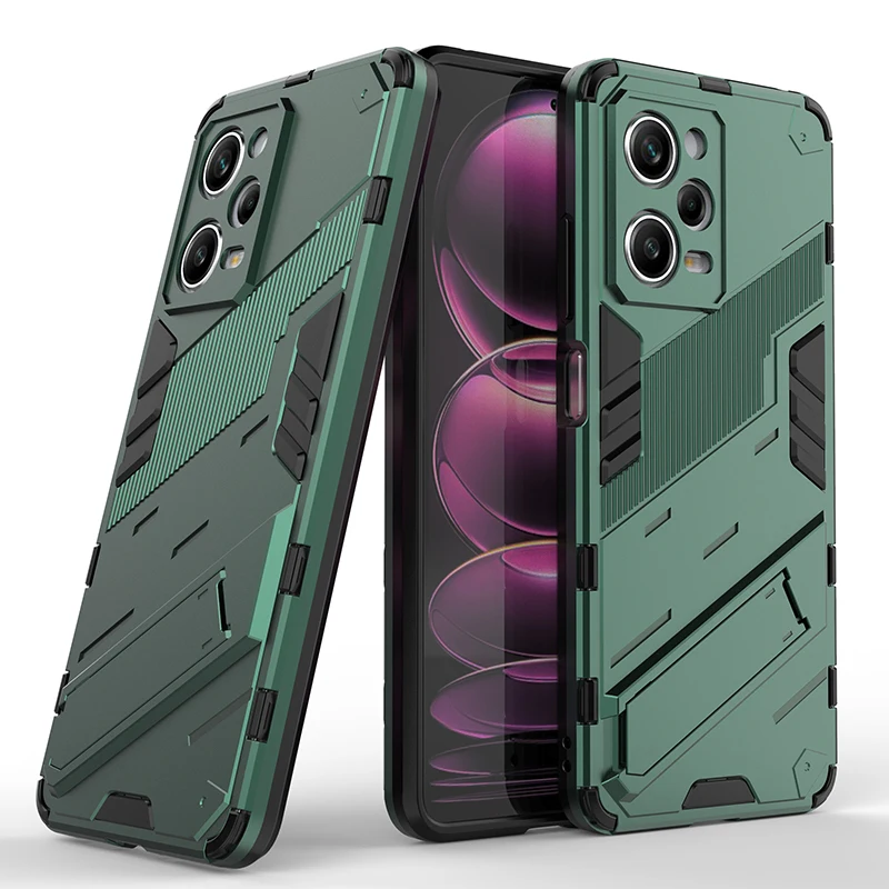 

For POCO X5 Pro Case Punk Stlye Full Protection Armor Cover with Kickstand Built in Bracket For Xiaomi Redmi Note 12 Pro 5G