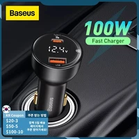 Baseus 100W Car Charger Dual Port USB Type Quick Charger Digital PPS 3 0 Laptop Phone Charger For iPhone Xiaomi
