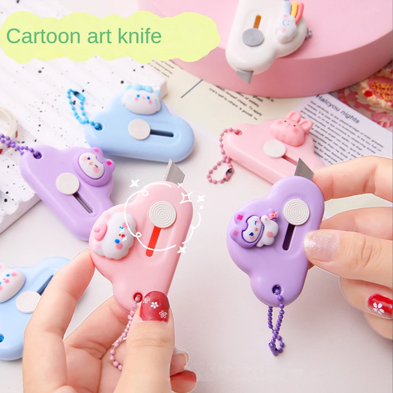 

Cute Cloud Color Mini Portable Utility Knife Paper Cutter Cutting Paper Razor Blade Office Stationery Cutting Supplies