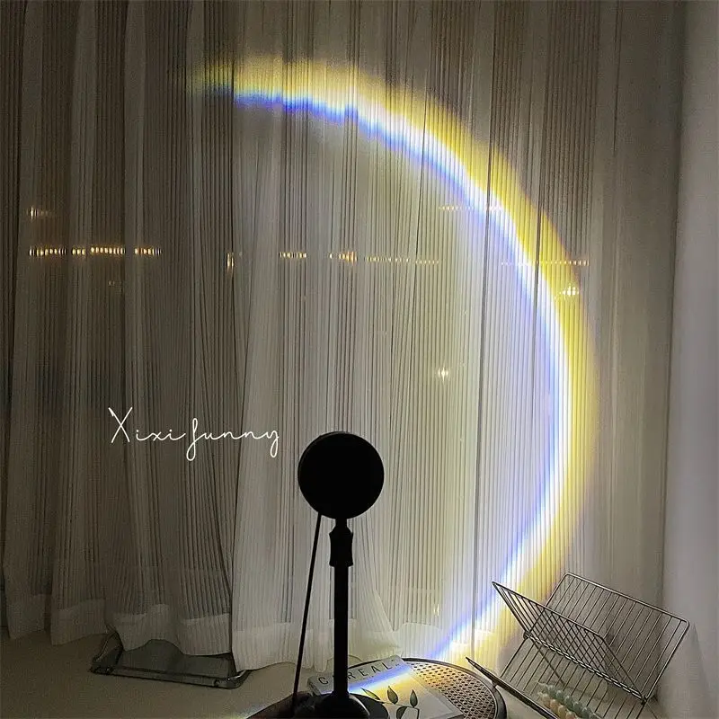 

Projection Lamp LED Rainbow Neon Night Light Projector Photography Wall Atmosphere Lighting for Bedroom Home Room Decor Gift