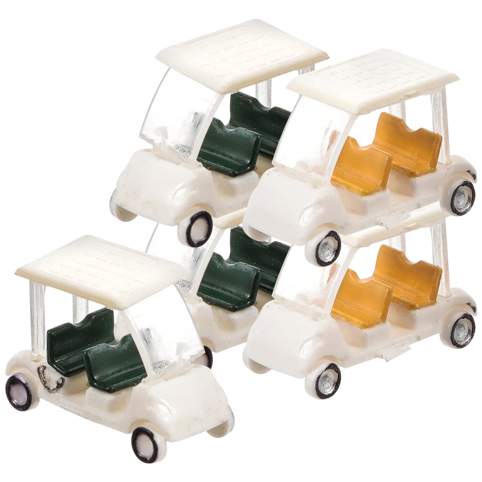

5 Pcs Miniatures Small Golf Cart Decor Statue Model Figurines Resin Models Sand Table Golfs Prop Child Outdoor Toys
