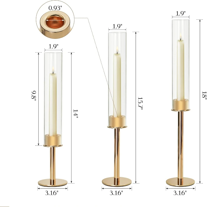 Стеклянный подсвечник с ураганом набор из 3 подсвечников стеклянная крышка для