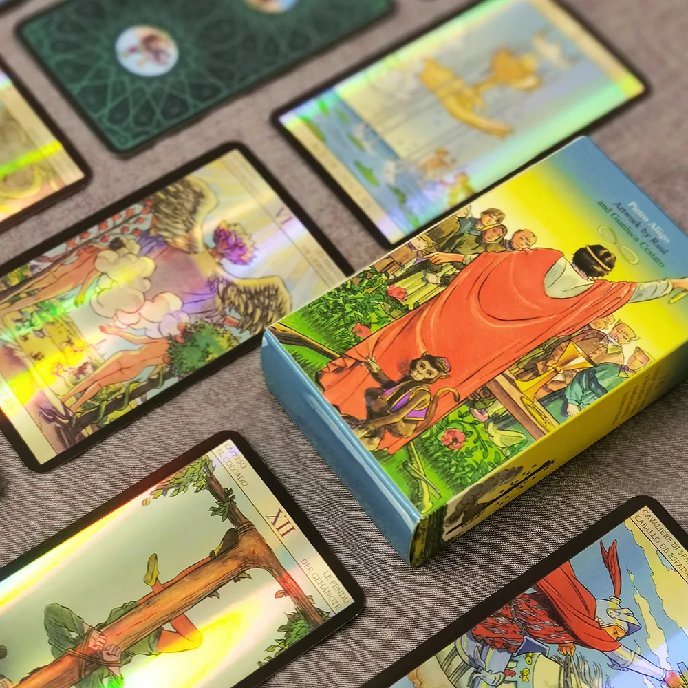 

Сияющие голографические карты Таро на английском испанском французском немецком итальянском дилере Высокое качество Бесплатная доставка ...