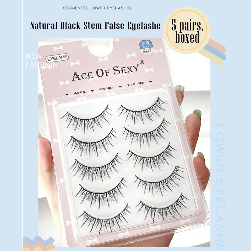 

5 Pair Little Devil Manga Lashes Extensions Daily Eye Makeup Accessories Natural Wispy 3D Fairy Cross False Eyelashes Cosplay