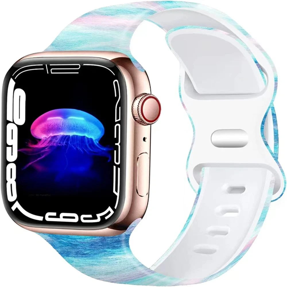 

Ремешок для Apple Watch band 49 мм 41 мм 45 мм 44 мм 40 мм 38 мм 42 мм 44 мм, спортивный резиновый браслет для iWatch Series Ultra 8 SE 7 6 5 3