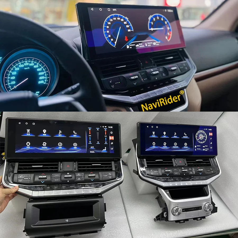 

16,3-дюймовый Qled-экран, видео для TOYOTA Land Cruiser 200 LC200 LC300, обновление Android, 2023, беспроводная зарядка, мультимедиа, GPS, стерео