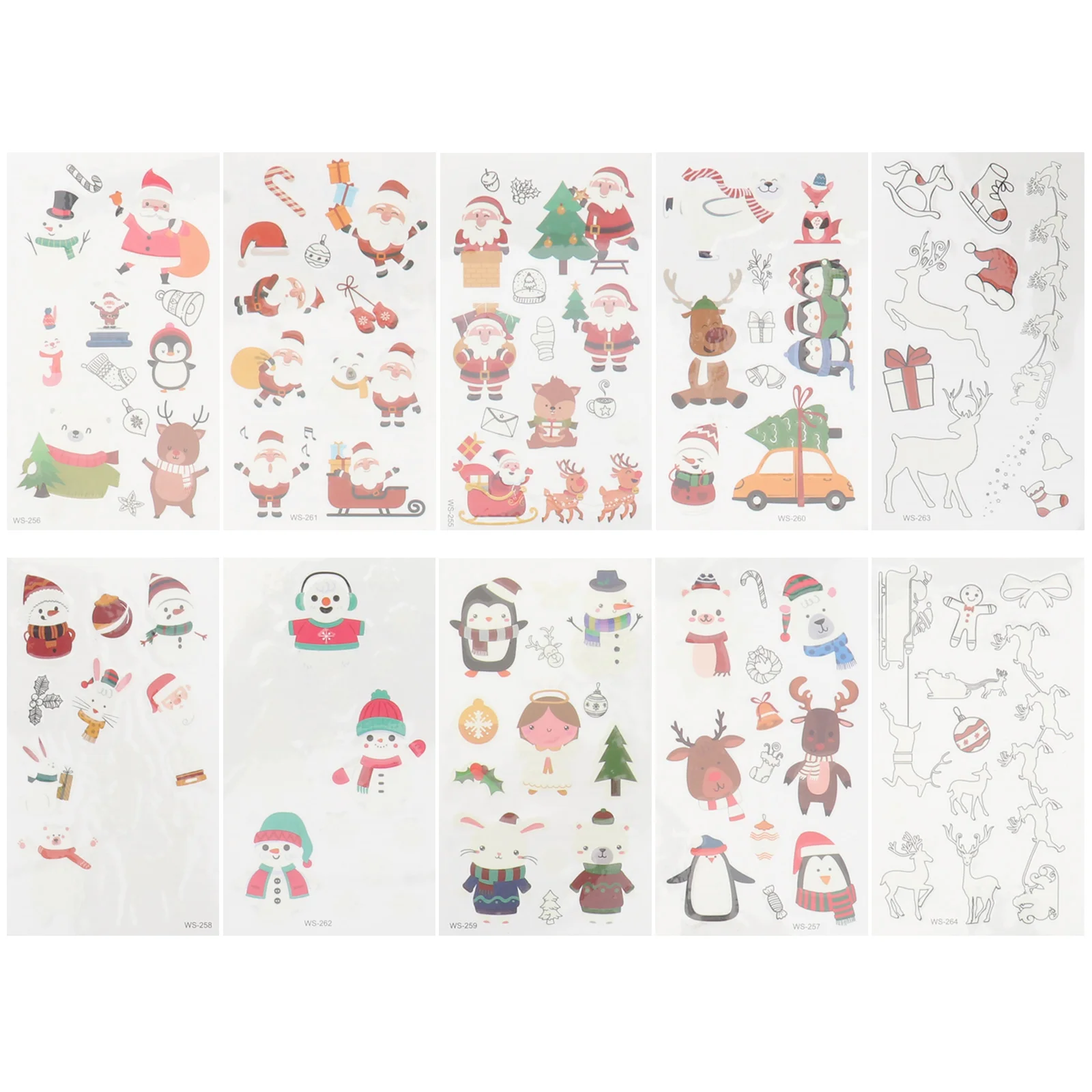 

10 Sheets Waterproof Stickers for Kids Luminous Tattoo Christmas Fake Tattoos Night Glow Temporary Decals Child
