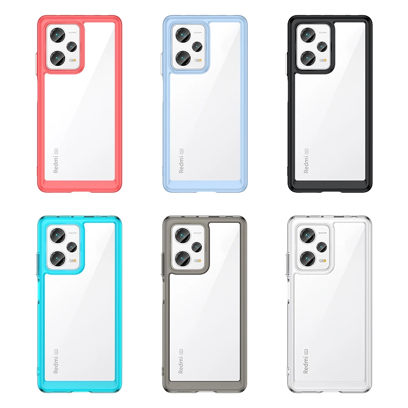 Прозрачный чехол для Redmi Note 12 Pro Plus твердый прозрачный мягкий бампер телефона из