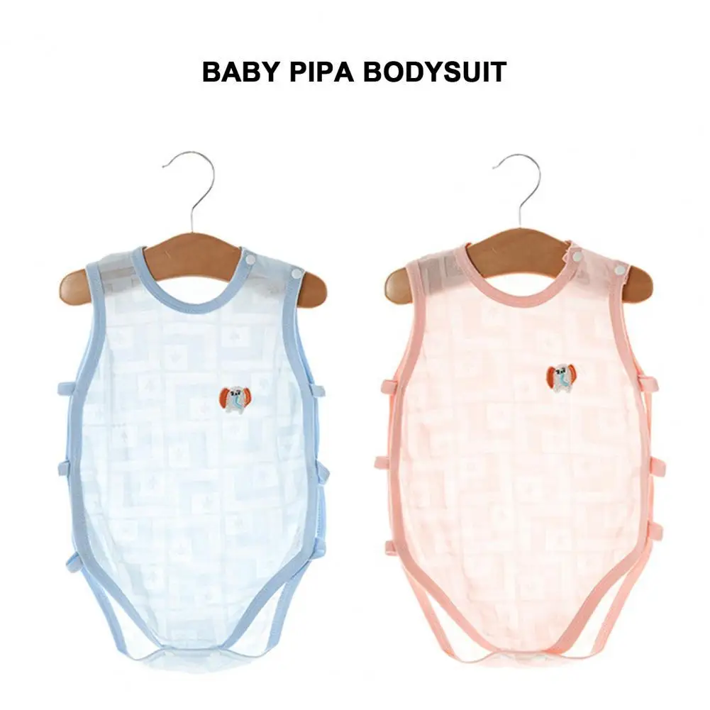 

Sweat Absorption Pullover Unisex Infant Vest Bodysuit with Side Hollow Household Accessory