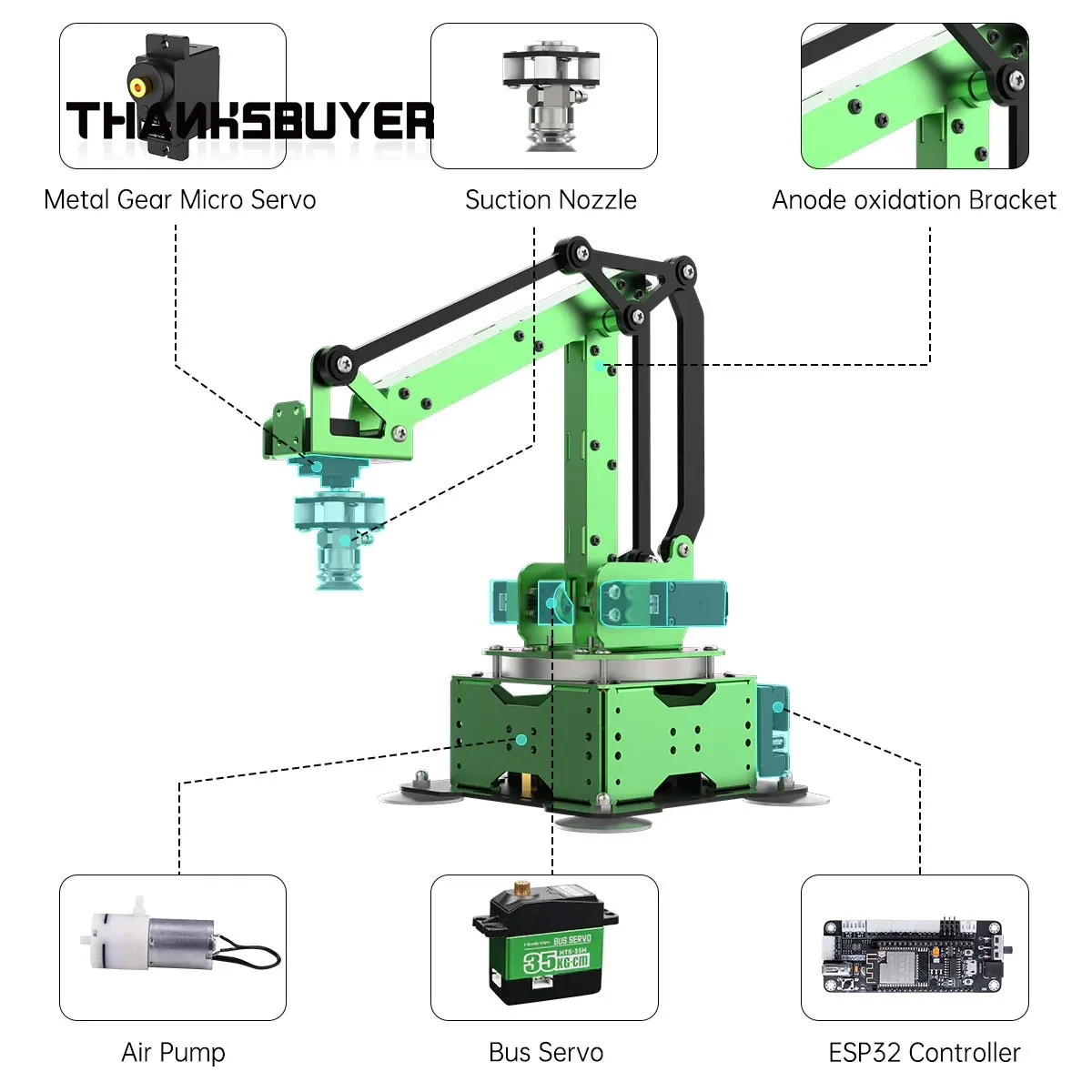 Набор Hiwonder MaxArm Роботизированная рукоятка с открытым исходным кодом механическая