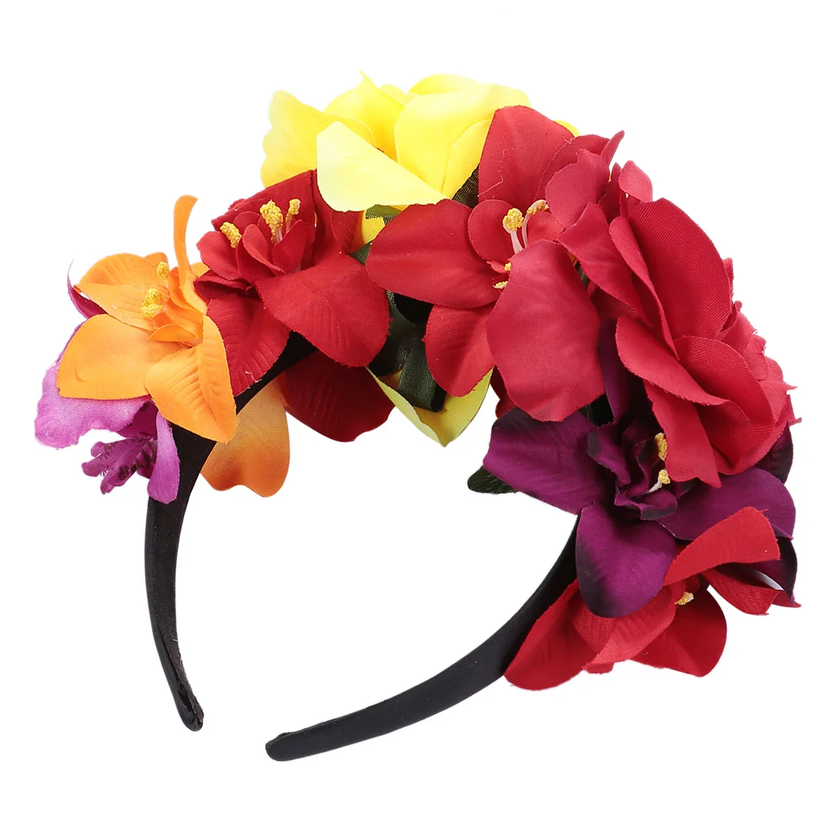 

Flower Headband Day of the Dead Flower Mexican Colorful Floral Hair Band for Party ( Color 1 )
