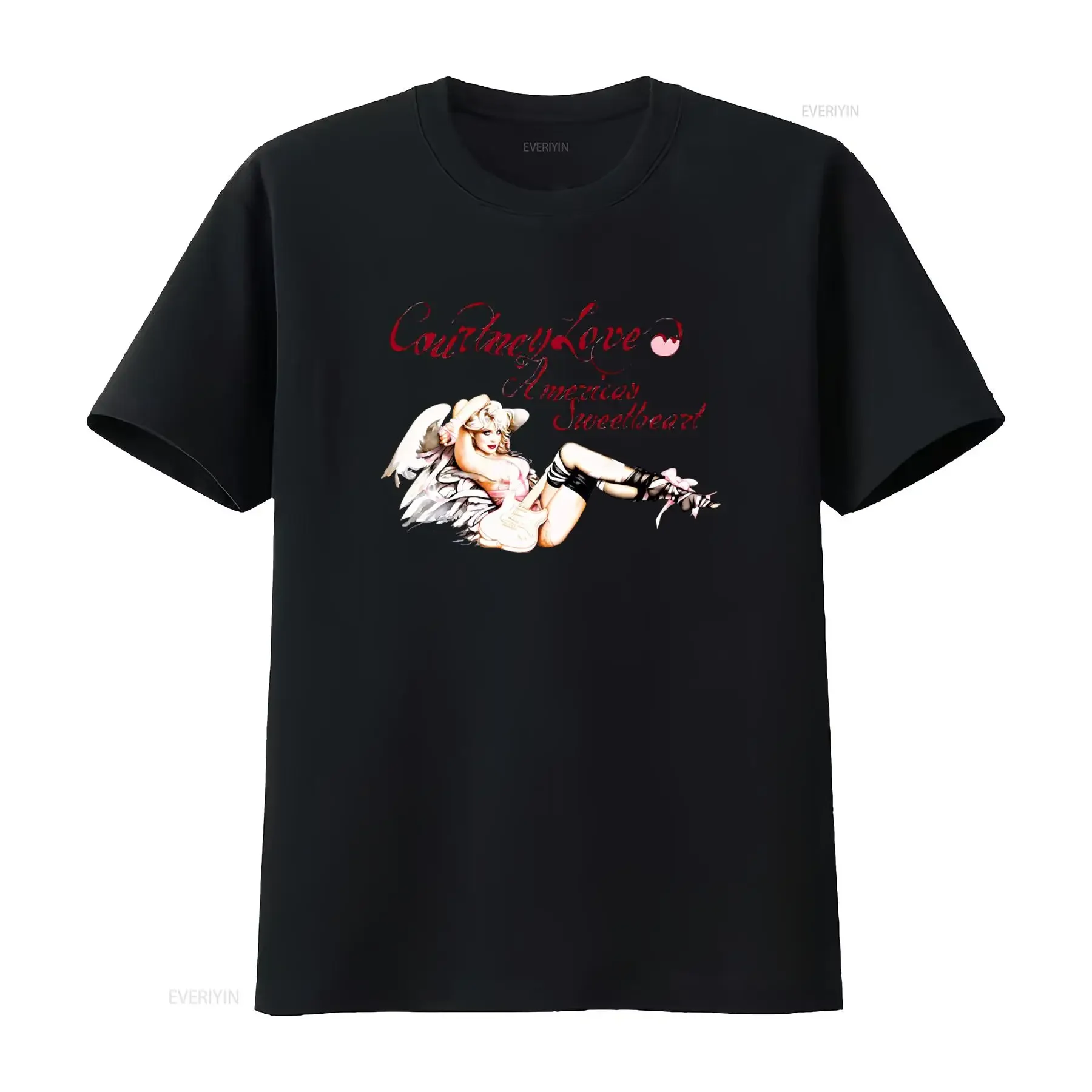 Фото Футболка Courtney Love Hole Band с дизайном America's Sweetheart, белая, для мужчин и женщин, размер S-4XL, TT1032, винтажная, с эффектом потертости, унисекс №1