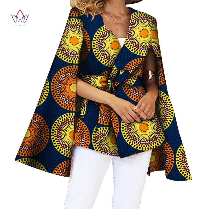 Autumn African Trench Coat for Women Plus Size Clothing Africa Print Outfits Dashiki Office Outwear WY5858 | Тематическая одежда и
