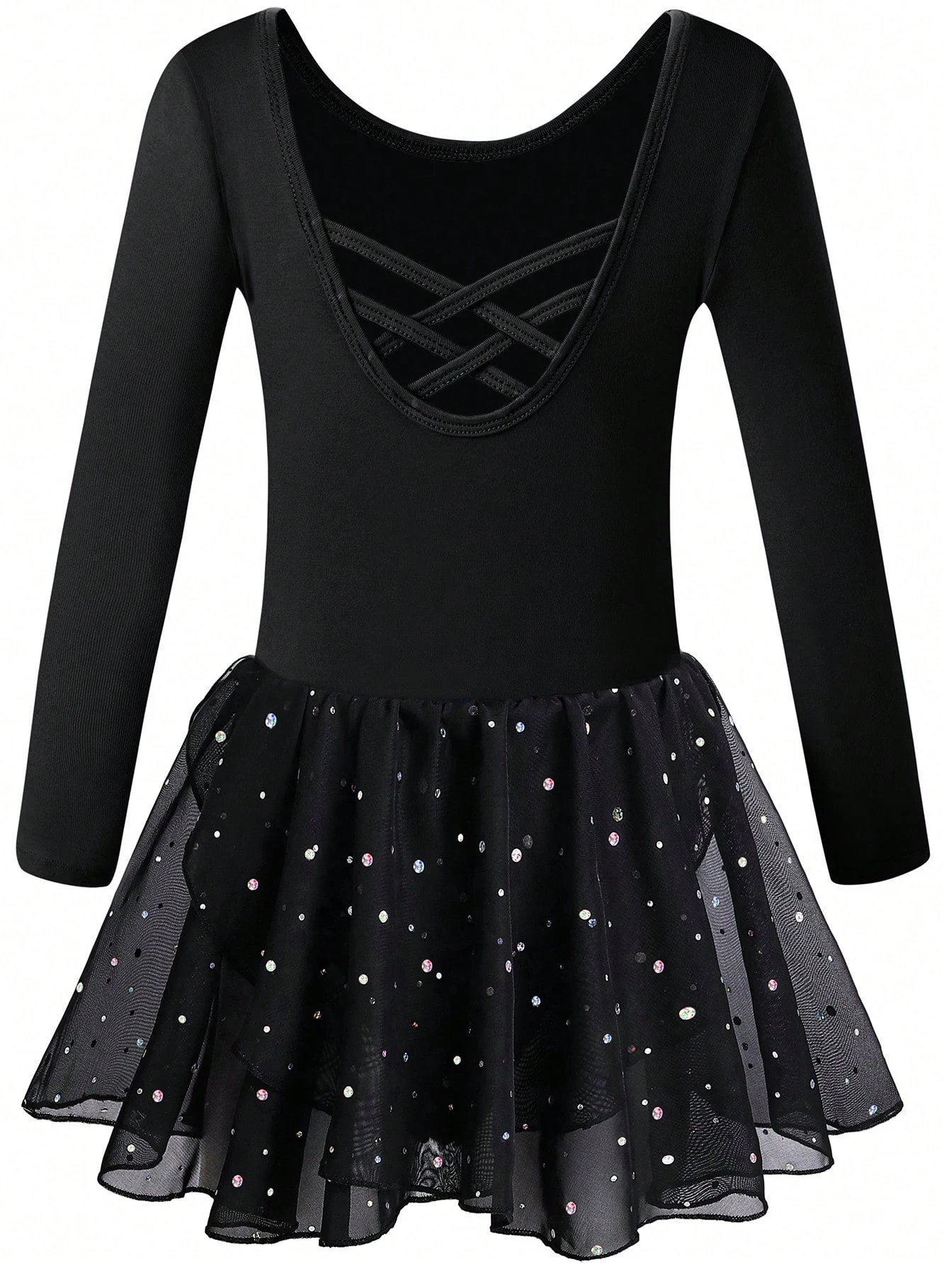 Балетное трико с длинным рукавом для девочек танцевальные платья перекрестной