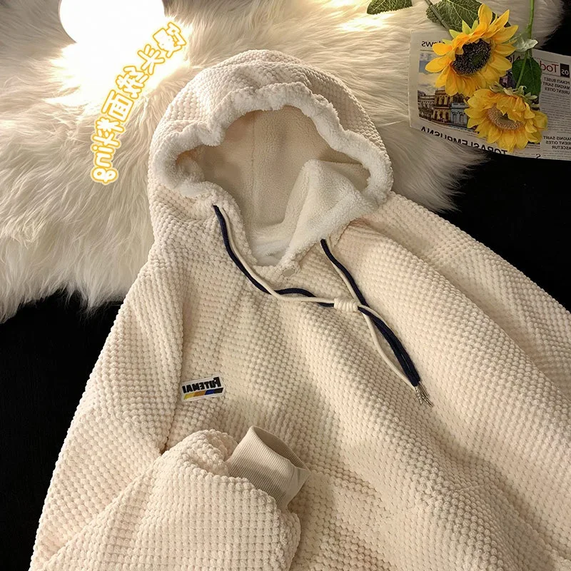 

Женские спортивные костюмы с хлопковой подкладкой, повседневные свободные однотонные теплые спортивные брюки, осенне-зимний пуловер, свит...