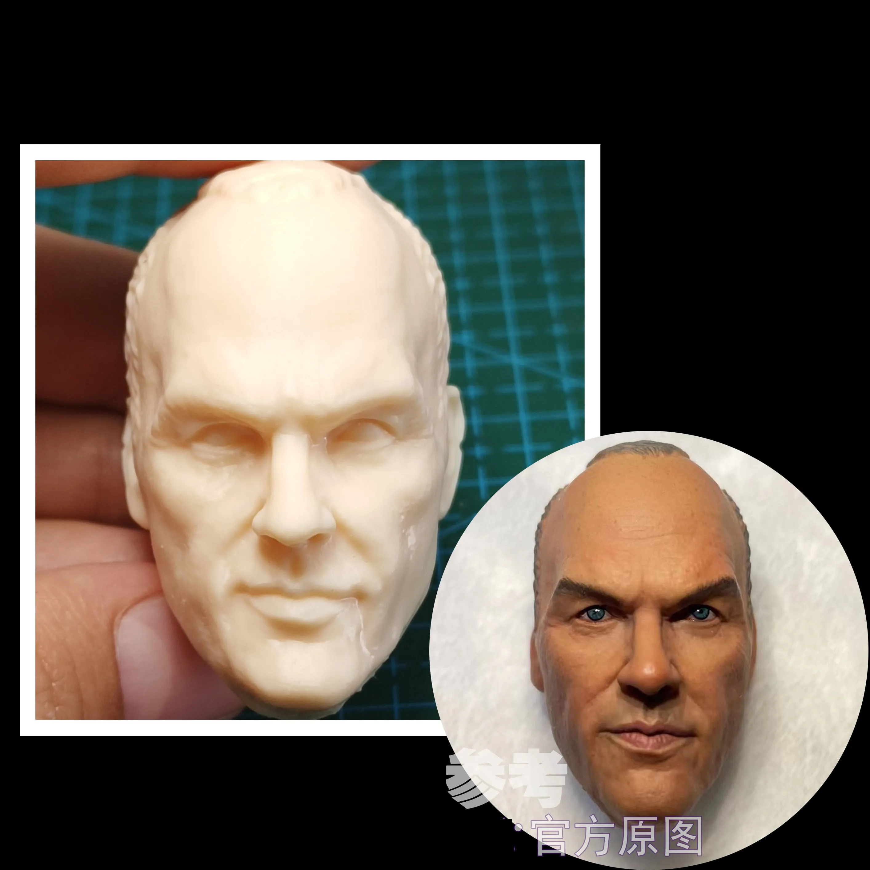 

1/6 Unpainted Male Head Sculpt Carved Model Fit 12" Action Figure Body Dolls