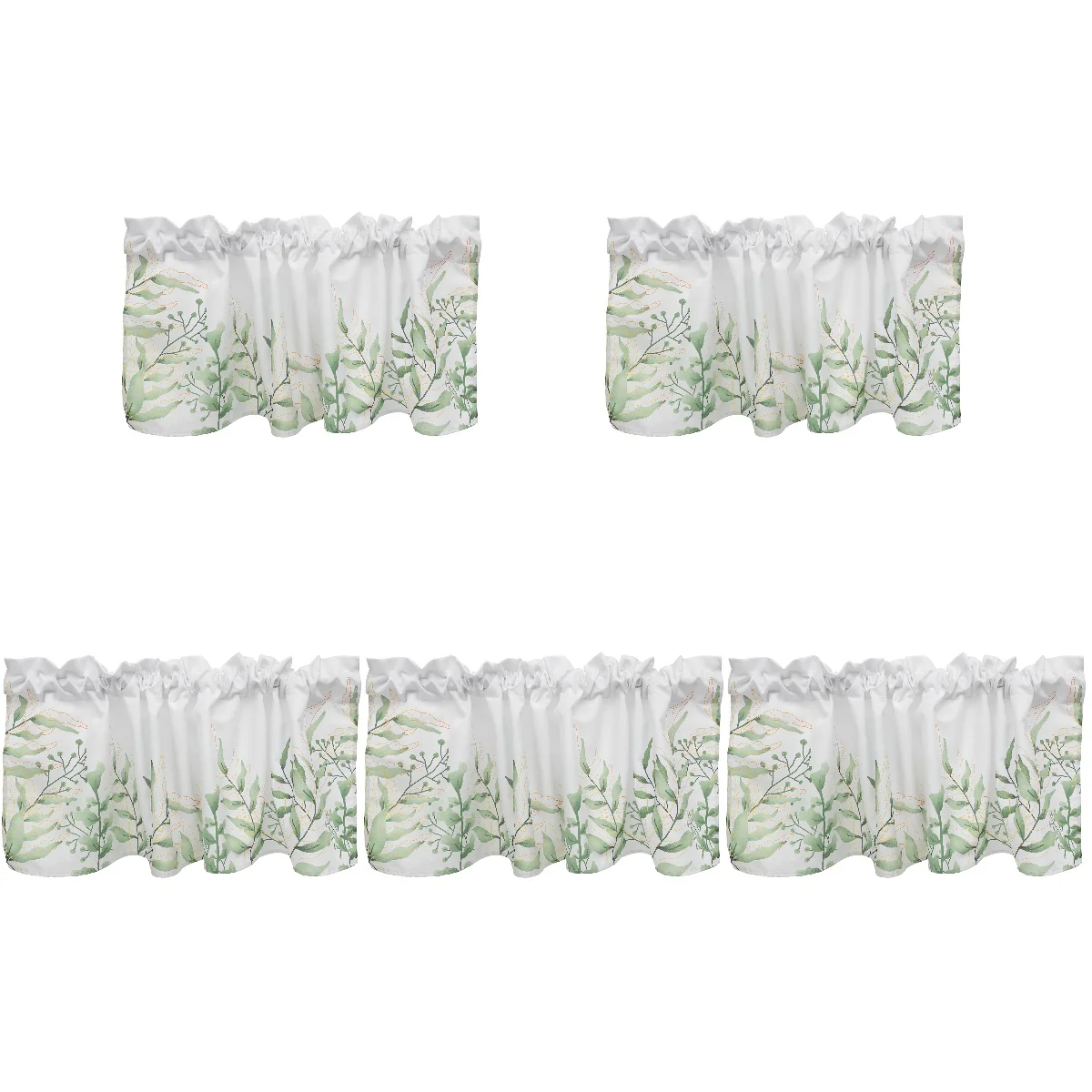 

Set 5 Vintage Curtains Finished Valances For Kitchen Half Window European American 137x45cm Fresh Pongee Short