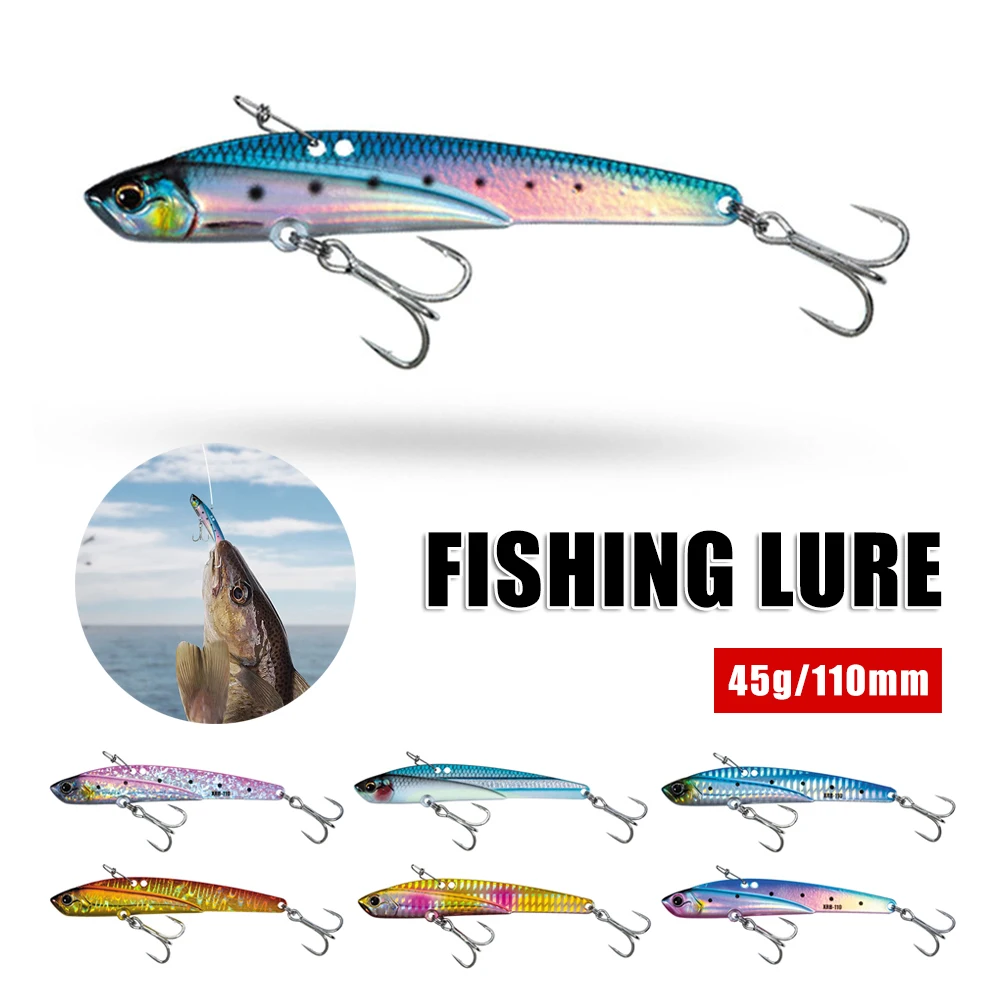 

Fishing Lure Pencil VIB Hard Bait 11cm/45g Fishing Bait Wobbler Sinking Artificial Lure 3D Eyes with 2 Trebles Fishing Tackle