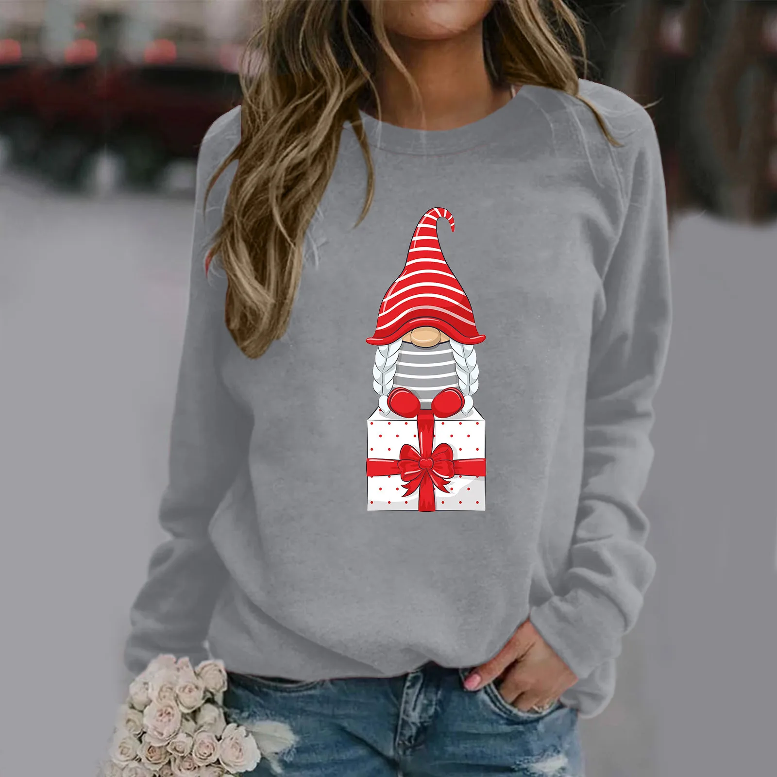 

Print Hooded Christmas Women's Casual Fashion Long-sleeved Pullover Sweatshirt Blouse Clothe Sweatshirt Cute Black Hoodies Women