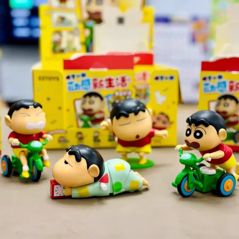 Crayon Shinchan Blind Box Dynamic Shin-Life Series Toys Kawaii Mystery Mistery Caixa Surpresa Декоративная модель Подарок