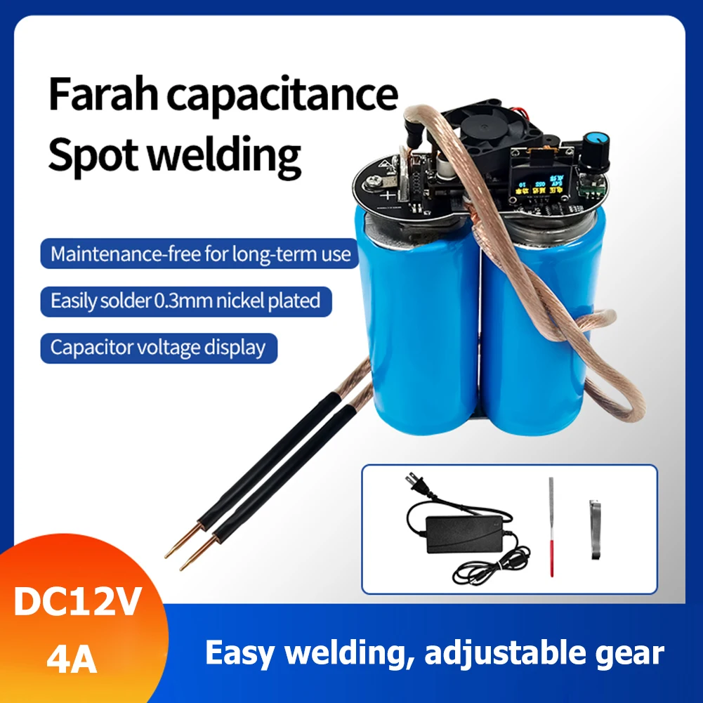 

Portable Farad Capacitor DIY Energy Storage Sheet 18650 Lithium Battery Welding Machine Mini Adjustable 0.3mm Nickel Spot Welder