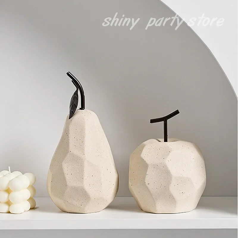 

Décoration en forme de poire aux pommes en céramique Ins, décoration Simple pour salon, meuble TV, bureau, maison, Fruit, nou