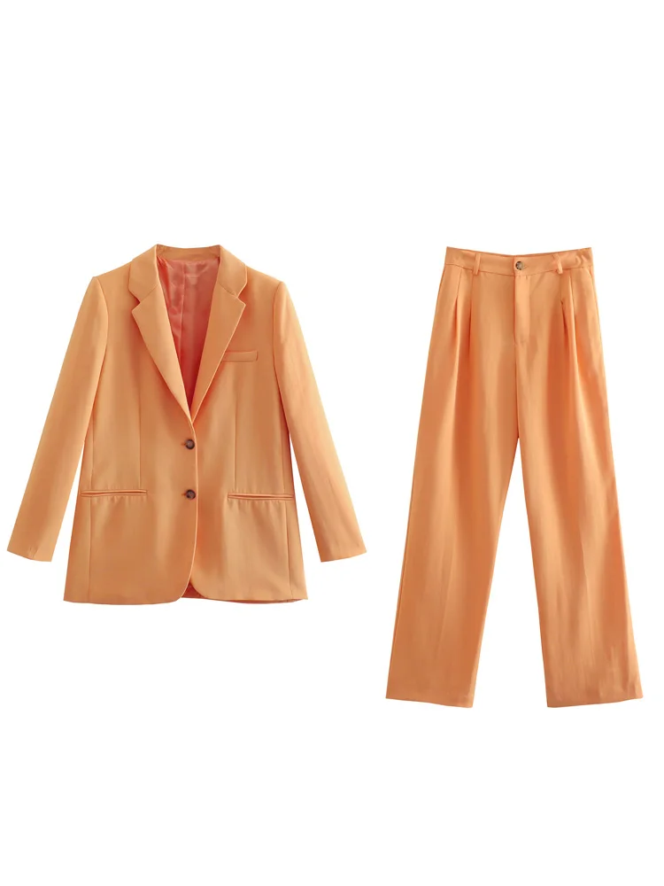 

2022 Summer Women Pant Suits 2 piece sets Casual Solid Blazers Coats and Trousers Female Elegant Street Suit Clothing