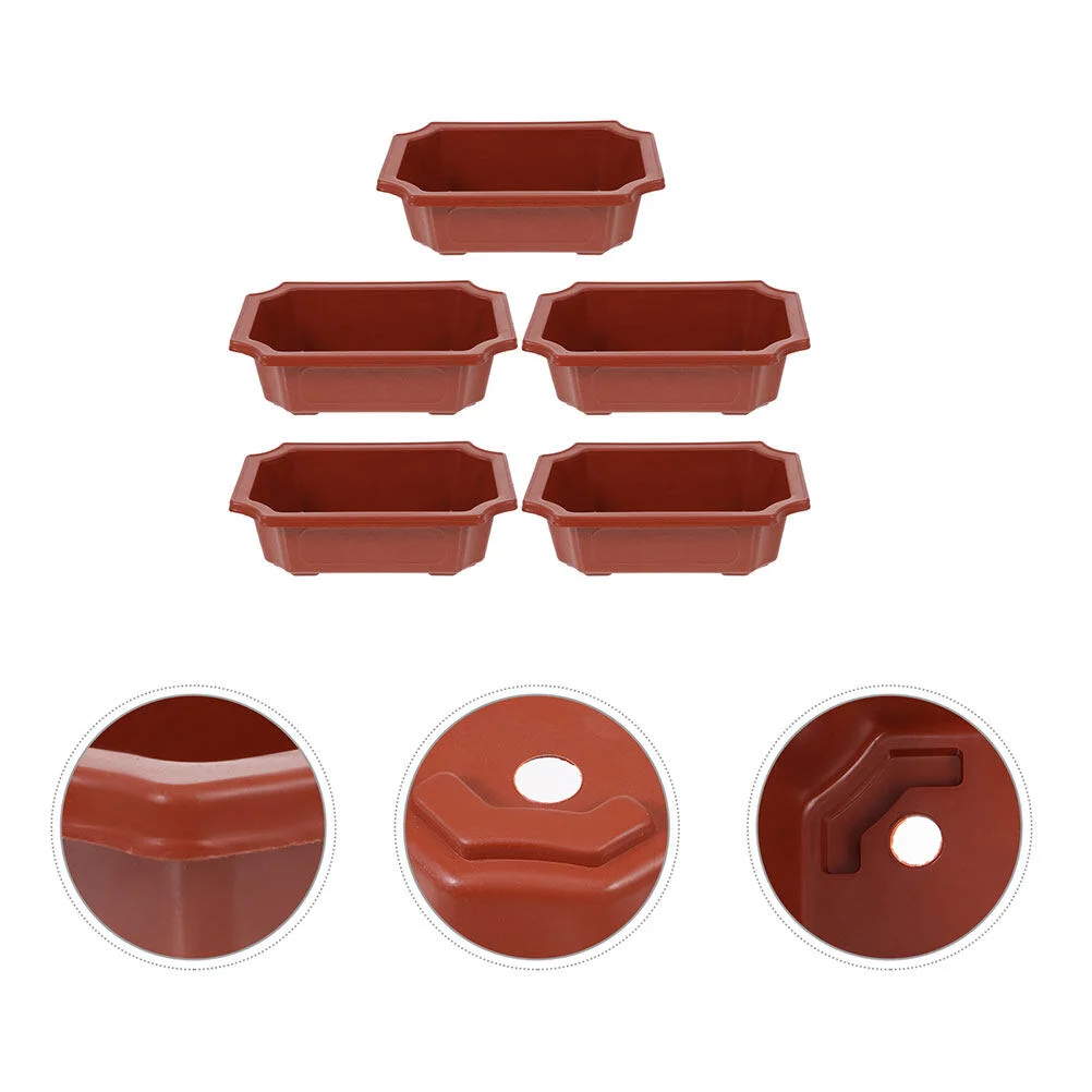 

10 Pcs Potted Home Flowerpot Rectangular Planter Ornament Oval Household Large Plastic Office Container