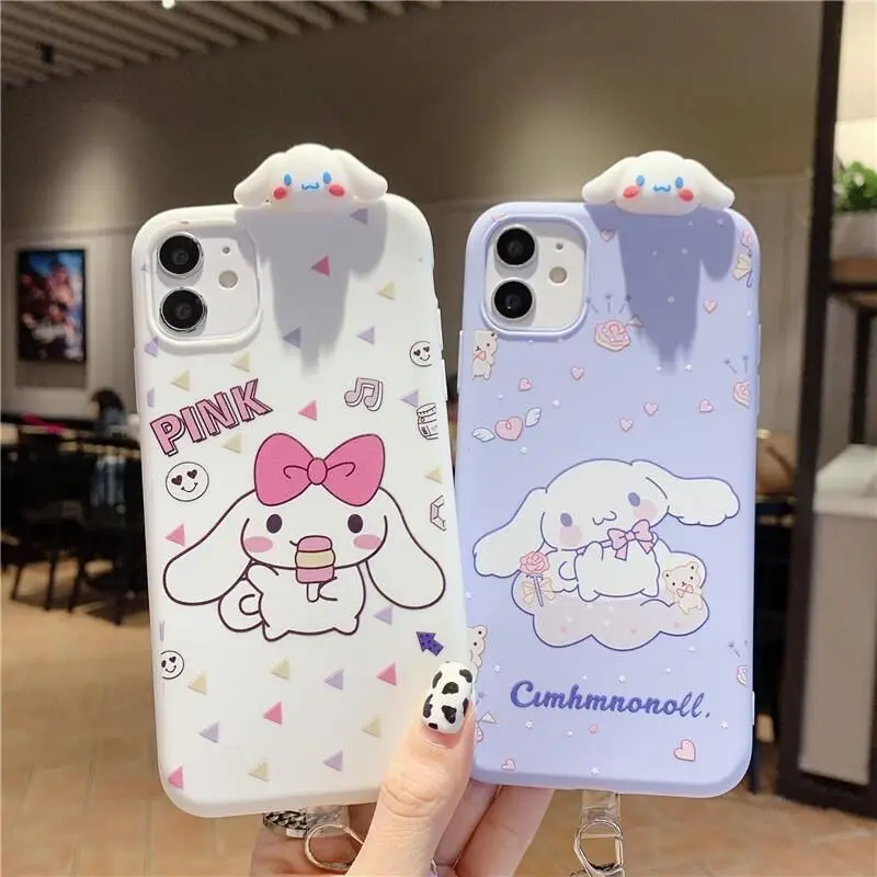 

Sanrio Cartoon Doll Cinnamoroll My Melody with lanyard Phone Cases For Samsung Galaxy S21 S20 S10 A71 A51 A90 A02 FE Note Ultra