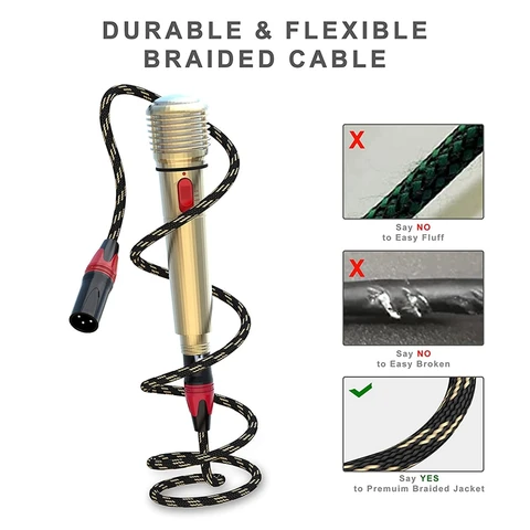 Аудиокабель 3Pin XLR с сетчатым рукавом
