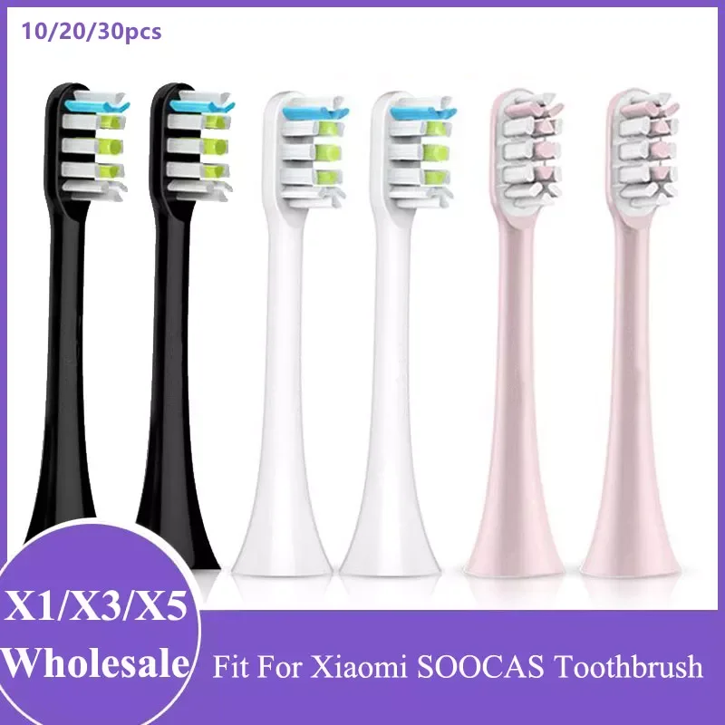 

Toothbrush Head For Xiaomi Soocas X5 X3 X1 X3U SOOCARE Sonic Electric Tooth Brush Dupont Bristle Heads 10/20/30Pcs